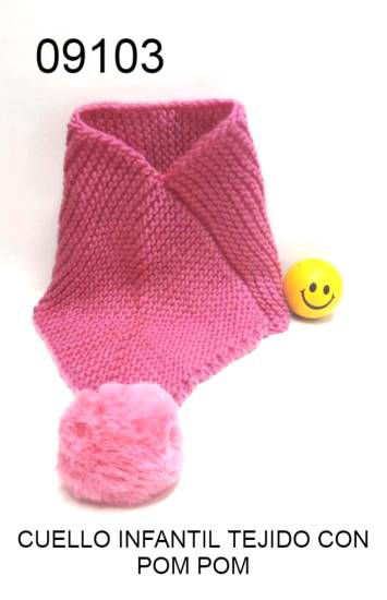 Imagen de CUELLO INFANTIL TEJIDO C/ POM POM 3.26